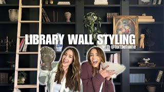 DIY IKEA BILLY BOOKCASE LIBRARY WALL Styling my BuiltIn Bookshelves with forthehome [upl. by Yknarf]