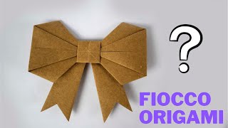 Fiocco di Carta  Fiocchi origami Tutorial  Come fare un fiocco di carta [upl. by Retsevel]