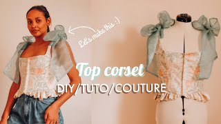 TUTODIY TOP CORSET  Moulage Patron couture [upl. by Orly138]