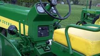 John Deere 730 Diesel Tractor Start Up pony engine [upl. by Enairb231]