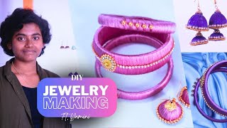 Silk Thread Jewelry Making for Beginners  DIY  Ft Yamini  CTB [upl. by Hanshaw361]