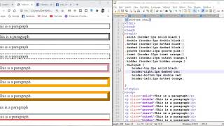 CSS Borders  solid dotted dashed double inset outset groove hidden multipleborder [upl. by Sidwohl]