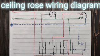 How to wire ceiling rose ceiling rose connection diagram with switch and light load ceiling rose [upl. by Pliam]