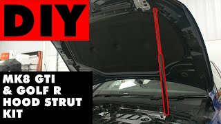 MK8 GTI amp Golf R Hood Strut Kit  ECS DIY [upl. by Orvil]