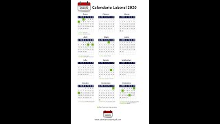 Calendario Laboral 2020  Días Festivos Nacionales para 2020 Todos los Puentes NO VAYAS A TRABAJAR [upl. by Anoerb]