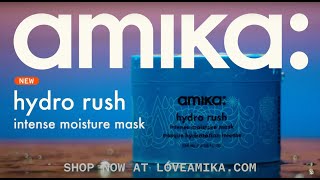 transform dry hair with the NEW hydro rush intense moisture mask  amika [upl. by Adnolay]