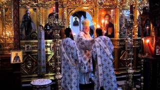 Metropolitan Methodios celebrates Divine Liturgy at the Holy Monastery of Simonos Petras C [upl. by Navar435]