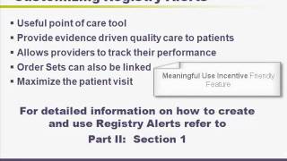 Section 1C Customizable features of the Progress Note Template Registry Alerts and Order Sets [upl. by Claudetta]