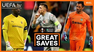 UEL Great Saves PlayOff 1st leg  Mandanda Muslera Adán [upl. by Ayitahs964]