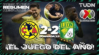 Resumen y goles  América 22 León  CL2023 Liga Mx  J13  TUDN [upl. by Xineohp]