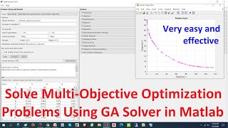 Solve MultiObjective Optimization Problems Using GA Solver in Matlab [upl. by Eycal940]