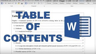 How to make a table of contents in word [upl. by Sussman486]