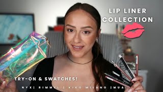 Lip Liner Collection  Try On  Swatches ✨ [upl. by Gerius764]