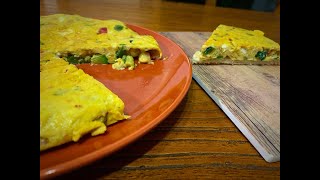 Tortilla de verduras y anchoas  Con parmesano y albahaca fresca [upl. by Aviv]