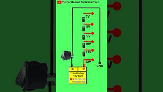 12 Volt To 7 Volt DC Voltage Down Booster Connection DIY Project shorts [upl. by Kciredorb]