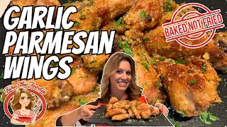 Oven Baked Garlic Parmesan Chicken Wings  Game Day Food  Tara the Foodie [upl. by Glynis]