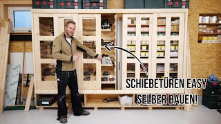 How to Schiebetüren für den Schrank in der Holzwerkstatt easy selber bauen Clemens der Zimmermann [upl. by Oruhtra126]