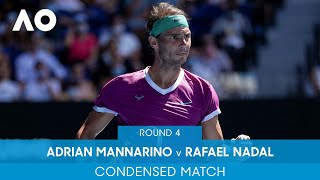 Rafael Nadal v Adrian Mannarino Condensed Match 4R  Australian Open 2022 [upl. by Charil]