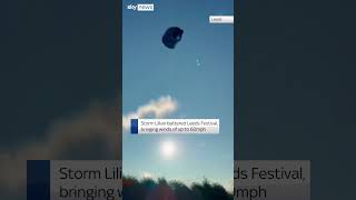 Airbnb Tent flies away at Leeds Fest [upl. by Perseus439]