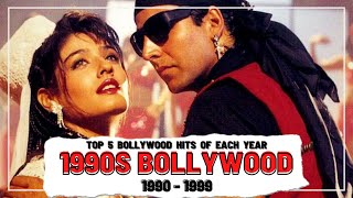 Top 5 Bollywood Hits Of Each Year 1990  1999 [upl. by Adnirod]