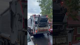 UK Garbage Trucks Bin collection Communal Bins Cleaning Emptying Manchester England UK garbage [upl. by Japeth481]