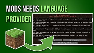 How To Fix Minecraft Mod Needs Language Provider Javafml Full Guide [upl. by Magner92]