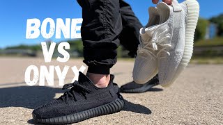 The Yeezy For Everyone Yeezy 350 ONYX VS BONE ReviewComparison amp On Foot [upl. by Alleusnoc]