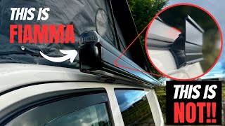 Fiamma F45 Awning With Poptop Why I use THULE Brackets and no RAIL on my Transporter [upl. by Nie]