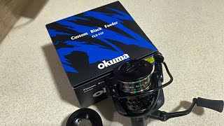 OKUMA Custom Black Feeder CLX55F fishing reel unboxing [upl. by Siseneg218]