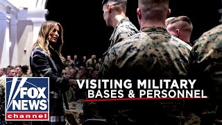 Preview Hannity joins Melania Trumps military base tour [upl. by Seana]