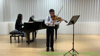 ABRSM Violin Grade 8 2024 B13 Remembrances by John Williams [upl. by Tindall555]