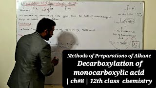 Methods of Preparations of Alkane  Decarboxylation of monocarboxylic acid  ch8  12th class [upl. by Netloc]