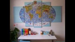 DIY Kinderzimmer Deko Wandbild Weltkarte [upl. by Todd143]