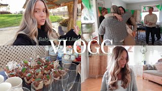 vlogg babyshower måste börja äta tabletter lördagshockey och ärtgrönagirlanger [upl. by Kinimod42]