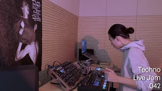 Techno Live Jam 042 with TR8S  Novation Peak  TB03  0Coast [upl. by Enelec]