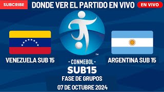 ⚽️Venezuela vs Argentina⚽️Dónde Ver El Partido EN VIVO CONMEBOL Sub15 2024Fase de Grupos [upl. by Kenta]