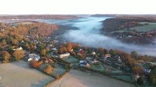 Limpley Stoke Valley views on a misty morning [upl. by Nadirehs]