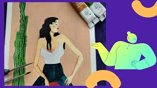 Watercolor tutorial Feminine Art   Human figure painting [upl. by Reynard]