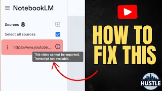 NotebookLM How to Fix the YouTube quotTranscript Not Availablequot Error [upl. by Kent]