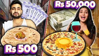 Living on Rs 500 vs Rs 50000 For 24 Hours  😱 [upl. by Ivett330]