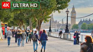 4K London Walking Tour  Scenic Stroll in South Bank Along the Thames [upl. by Alyehs423]