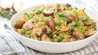 One Pot Mushroom Orzo  Quick  Healthy Weeknight Dinner Recipes [upl. by Zashin125]