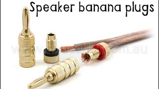 How to wire up Speaker Banana Plugs for Home Theather  Monoprice Wire management basics [upl. by Dlabihcra330]