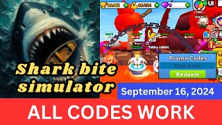 All Codes Work Shark bite simulator ROBLOX September 16 2024 [upl. by Bokaj526]