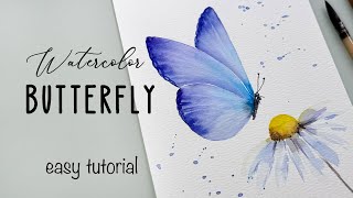 How to Paint Butterfly in Watercolor  EASY Tutorial [upl. by Adamis]