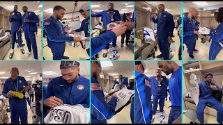 LEBRON GETTING AUTOGRAPH FROM EVERY MEMBER OF THE TEAMUSA IN THE LOCKER ROOM AFTER WON THE GOLDMEDAL [upl. by Pik]