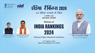 🔴Live  Release and Award Ceremony of India Ranking 2024 NIRF  भारत रैंकिंग रिलीज एवं पुरस्कार [upl. by Getter]