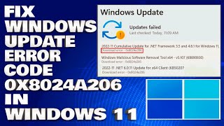 How To Fix Windows Update Error Code 0x8024a206 in Windows 1011 Solution [upl. by Josephson]