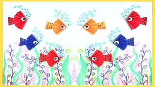 Easy paper Craft Art and craft idea fish bigeyes sea [upl. by Ambie906]