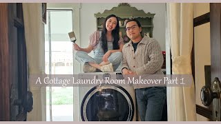 Laundry Room Makeover Part 1  DIY Cozy Vintage Cottage Inspired Laundry Room in our 1910 Home [upl. by Viki]